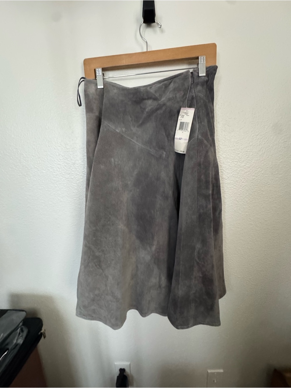 Jones New York 6P Gray Suede A-Line Women's Skirt